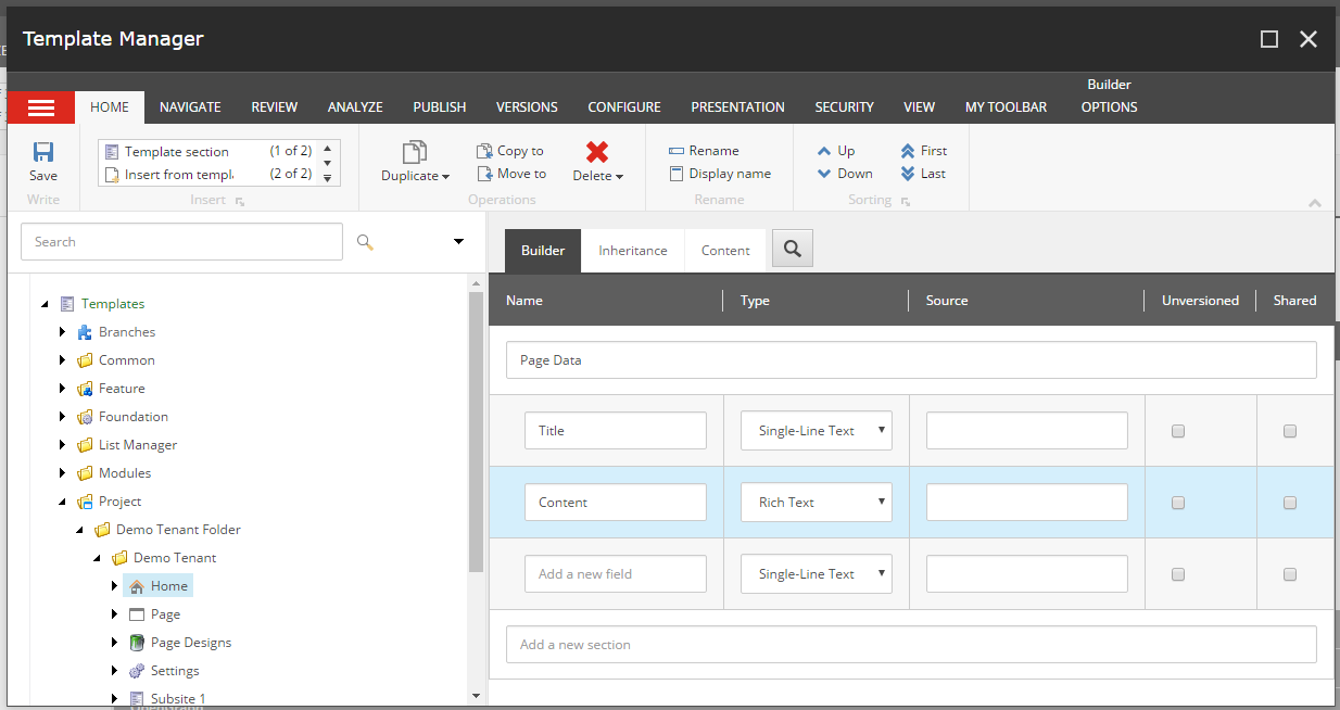 Sitecore SXA add template fields