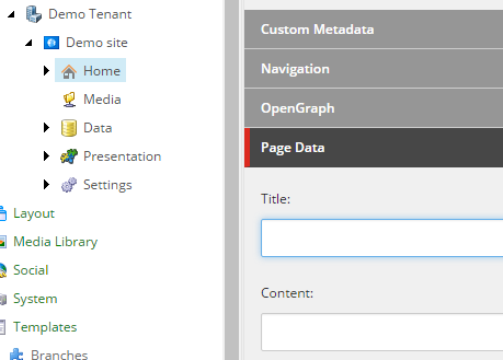 Sitecore SXA home item fields