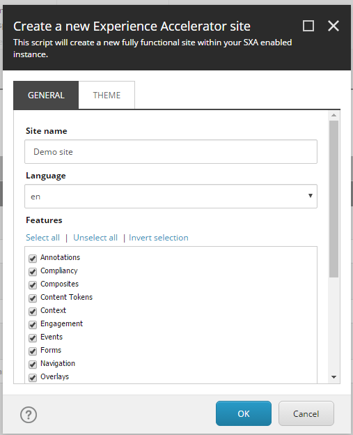 Sitecore SXA site creation wizard