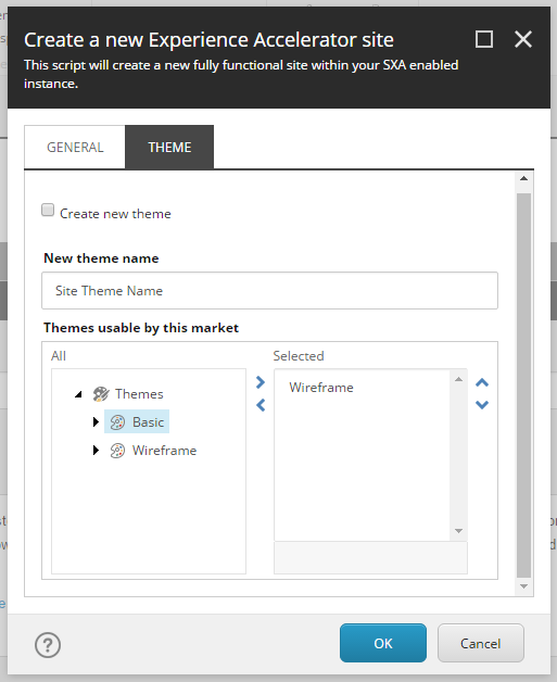 Stecore SXA site creation wizard