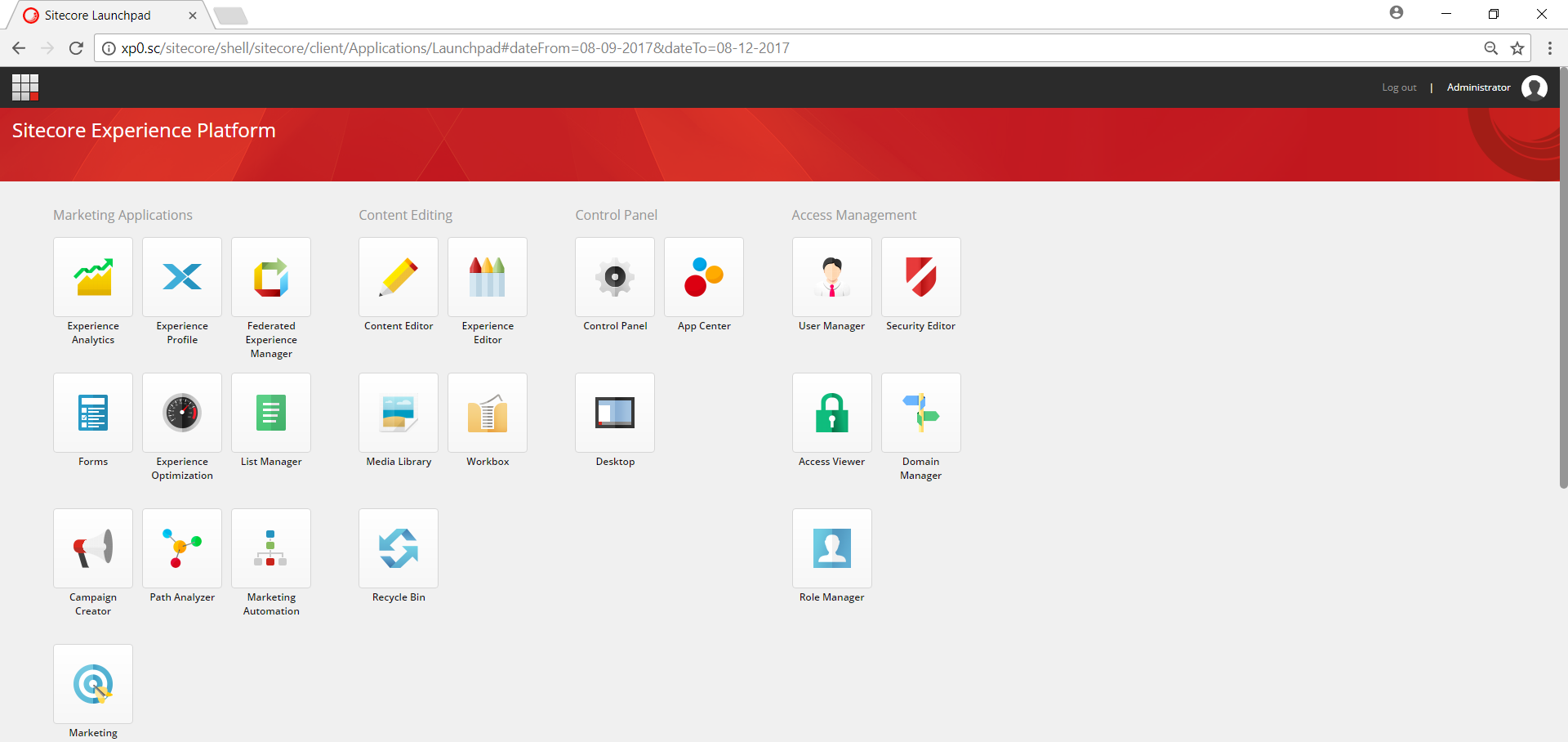 Sitecore 9 Launchpad