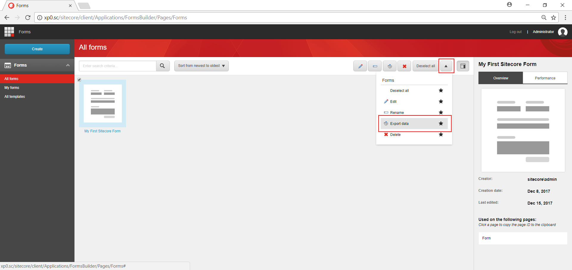 Form Export