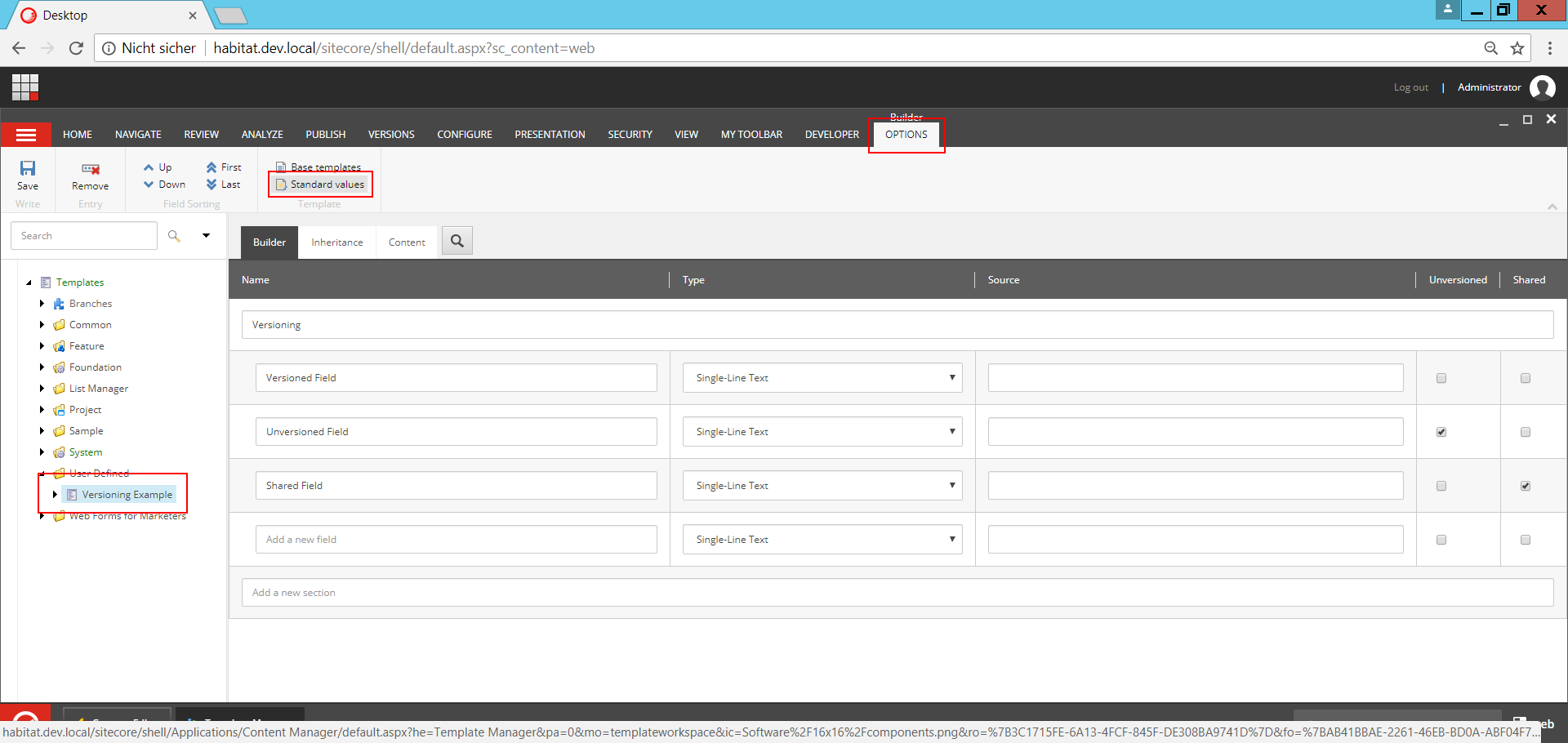 Create Standard Values