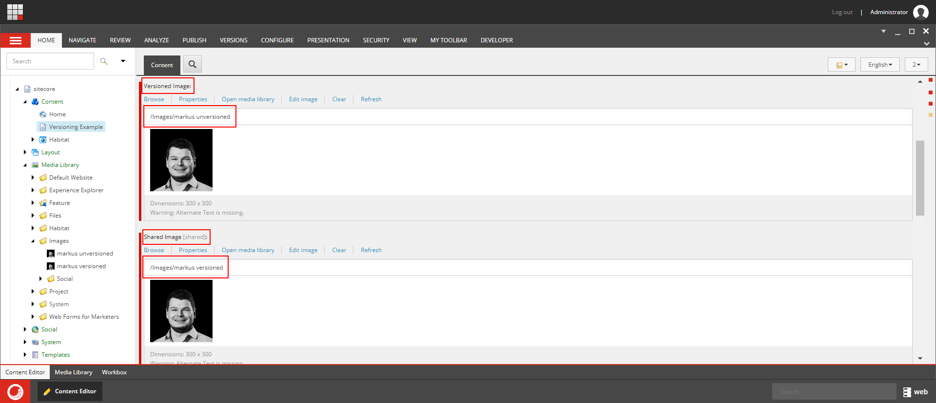Versioned vs Shared Image